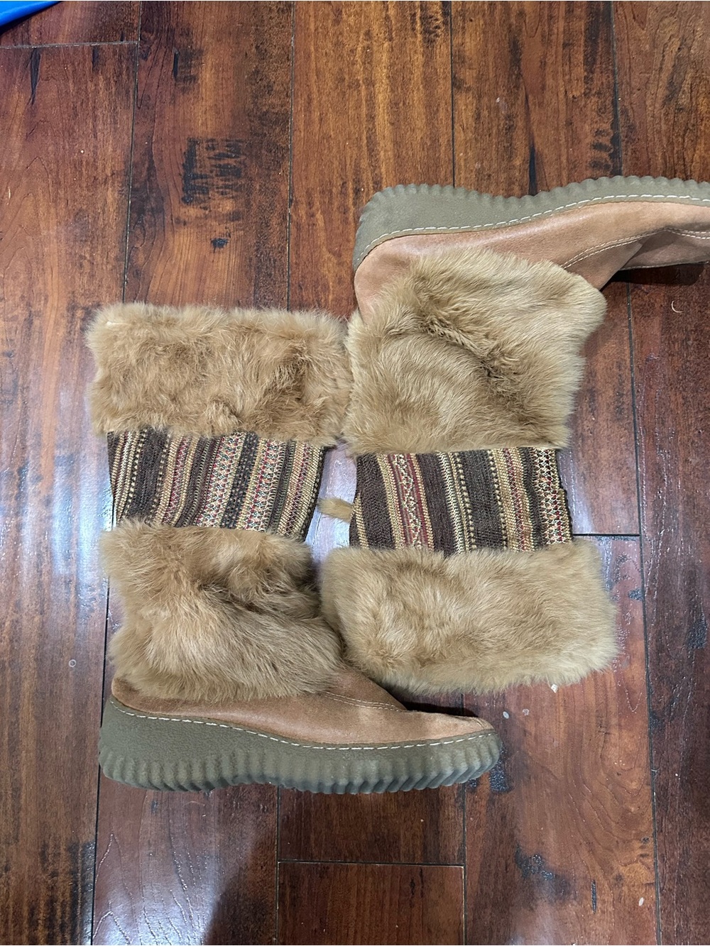 Nine West Cozy Faux Fur Mid-Calf Fall/winter Boots in Tan 10 m